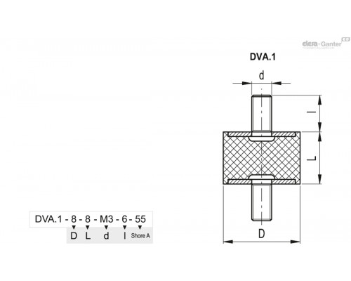 Виброгаситель DVA.1-20-8,5-SST-M6-18-55 (410020) ELESA+GANTER