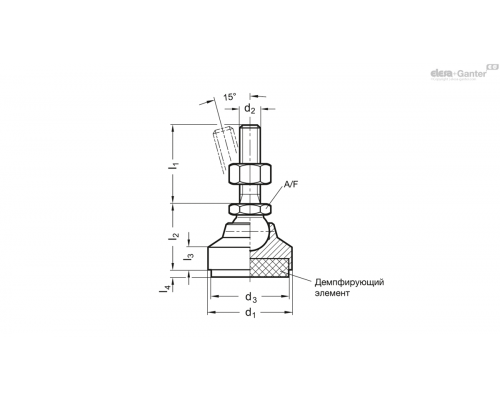 Регулируемая опора GN 342.2-40-M12-100-SV ELESA+GANTER