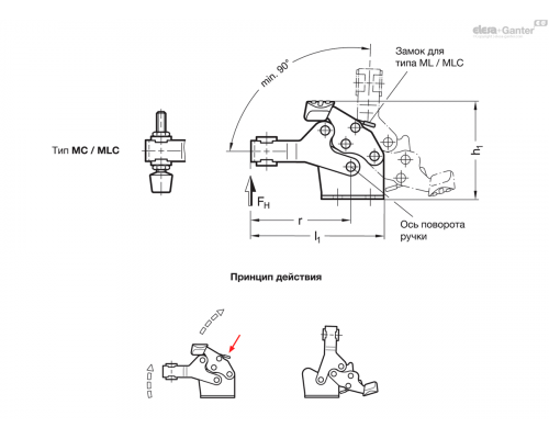 Прижим GN 820.6-80-MC-ST ELESA+GANTER