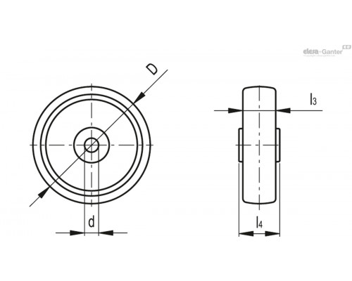 Колесо RE.F1-125-RBL (452478) ELESA+GANTER