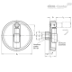 Маховик с откидной ручкой GN 923.7-200-B18-R-SR ELESA+GANTER