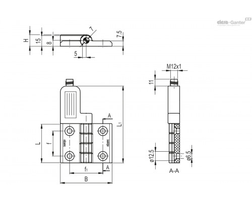Петля CFSQ.60-SH-6-C-A-S (427013) ELESA+GANTER