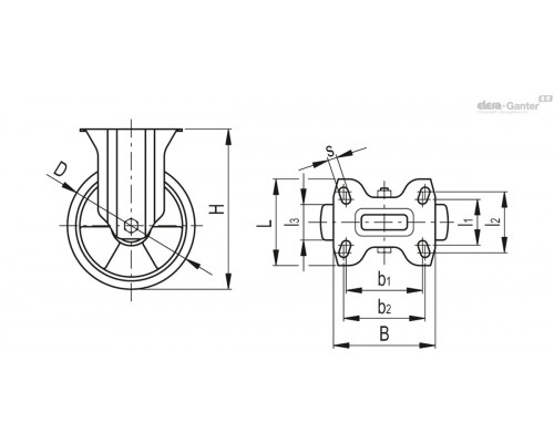 Колесико RE.F5-150-PSL-H-ESD (451806-ESD) ELESA+GANTER