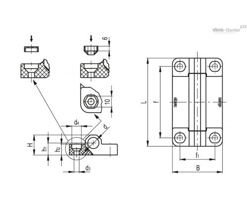 Петля CFMW.70-SH-6-C33 (425951-C33) ELESA+GANTER