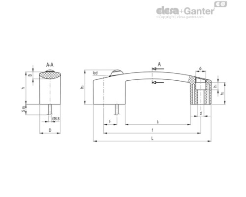 Ручка EBR.150-SWM-B-F5 (260542-C1) ELESA+GANTER