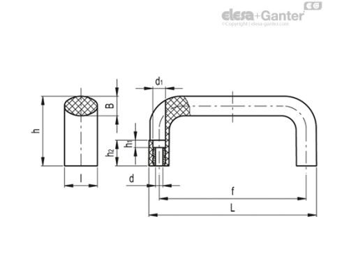 Мостовидная ручка M.643 FM/140 B-6 (137311) ELESA+GANTER