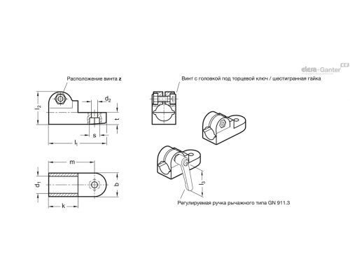 Зажим GN 275-B16-2-SW ELESA+GANTER