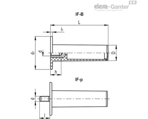 Цилиндрическая ручка IF.112 B-M8 (26801) ELESA+GANTER