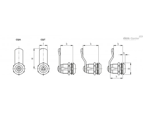 Замок CQ/A-M19x1-36-25 (421303) ELESA+GANTER