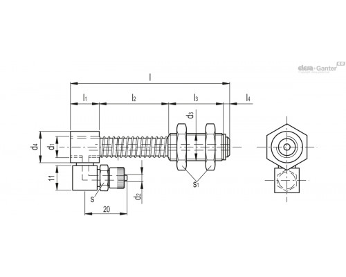Крепление VPD-80-25-G1/8-FR-L (VV.42152) ELESA+GANTER