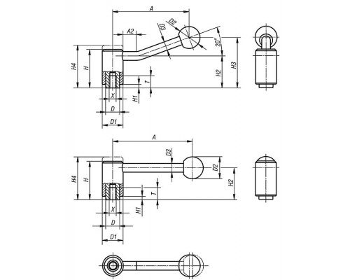 Рычаг K0108.4201 Kipp
