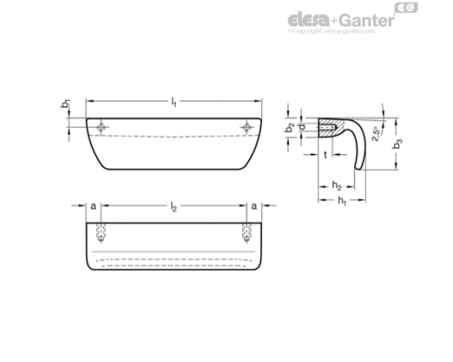 Выступающая ручка GN 730.5-A4-120-GS ELESA+GANTER