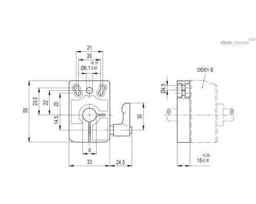 Основание для шпинделя BSA51-E-12 (CE.85929) ELESA+GANTER