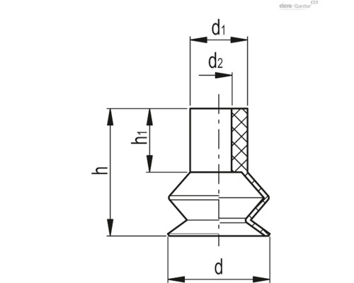 Вакуумная присоска VVL-16-A (VV.56025) ELESA+GANTER