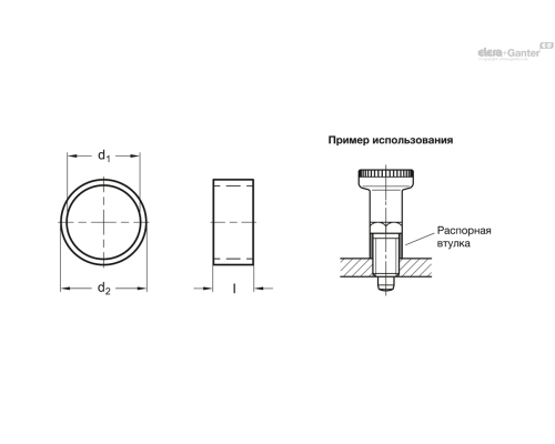 Распорная втулка GN 609.5-12-17-8 ELESA+GANTER Распорная втулка GN 609.5-12-17-8 ELESA+GANTER
