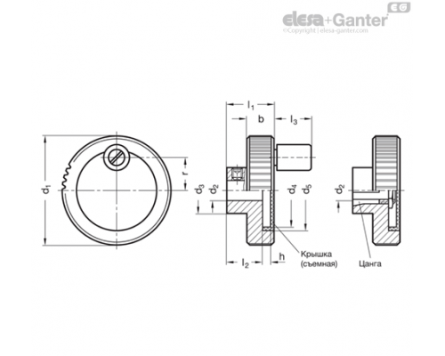 Маховик управления GN 736-62-K10-A ELESA+GANTER