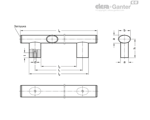 Трубчатая ручка GN 366-36-M6-250-SW ELESA+GANTER