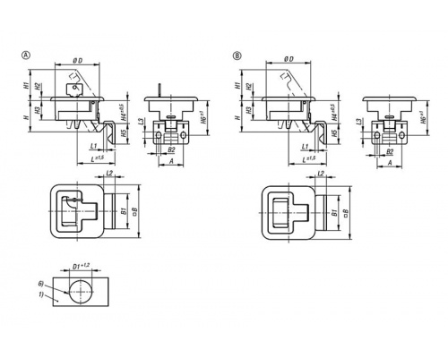 Защелка K1651.2102356000 Kipp