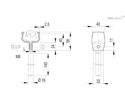 Зажим MPG-R-SST-1 (419352) ELESA+GANTER
