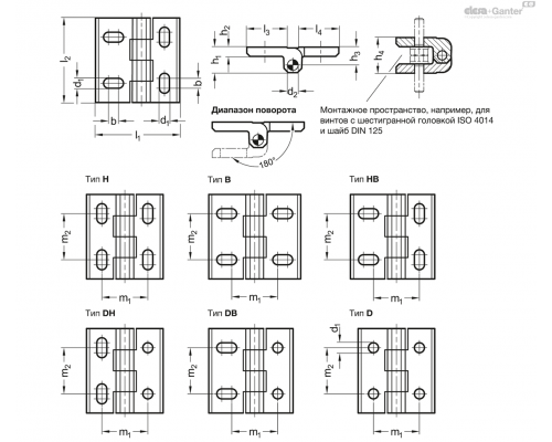 Петля GN 235-ZD-76-65-B-SR ELESA+GANTER