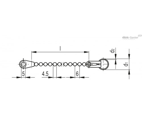 Шариковая цепь CT-S-A-16-320 (77032) ELESA+GANTER
