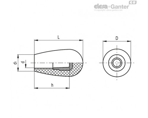 Коническая ручка I.222/70 N-14 (21311) ELESA+GANTER