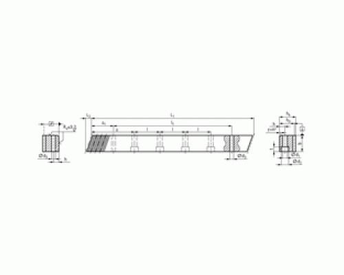 Зубчатая рейка M1 10x10 Q8 косозубая (Сталь) Зубчатая рейка M1 10x10 Q8 косозубая (Сталь)