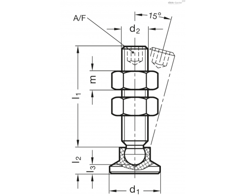 Шпиндельный узел GN 903-15-M6-46-ST ELESA+GANTER