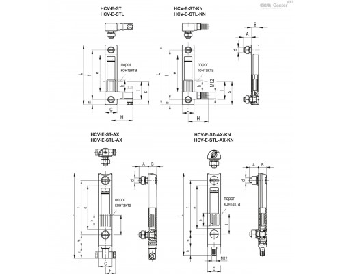 Индикатор HCV.76-E-ST-NC-70-M10-KN (11066-KN) ELESA+GANTER
