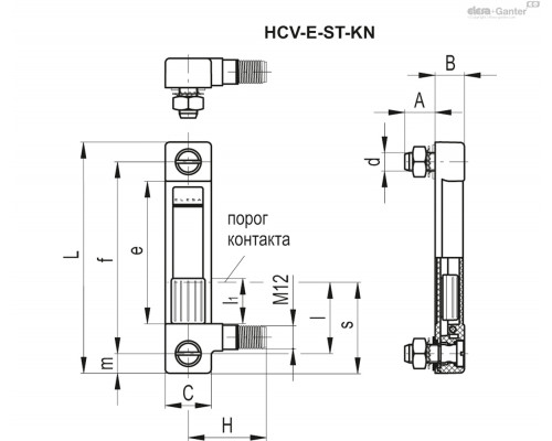 Индикатор HCV.76-E-ST-NC-70-M10-KN (11066-KN) ELESA+GANTER