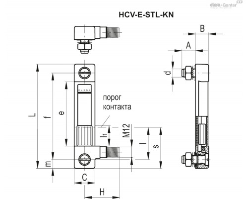 Индикатор HCV.76-E-ST-NC-70-M10-KN (11066-KN) ELESA+GANTER