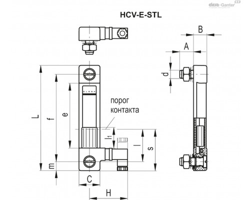 Индикатор HCV.76-E-ST-NC-70-M10-KN (11066-KN) ELESA+GANTER