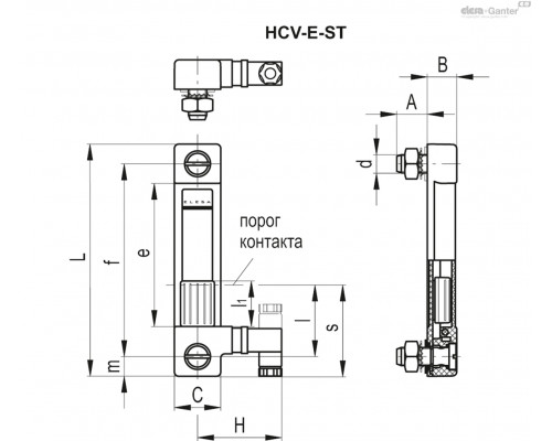 Индикатор HCV.76-E-ST-NC-70-M10-KN (11066-KN) ELESA+GANTER