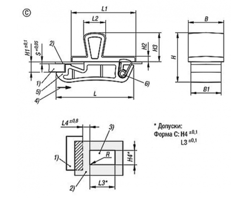 Защелка K1652.215090 Kipp
