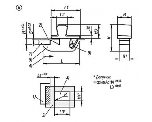 Защелка K1652.215090 Kipp