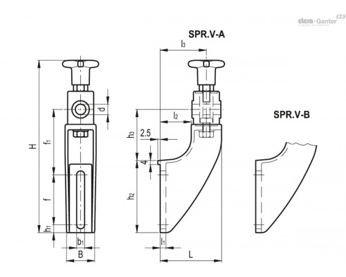 Кронштейн SPR.V-14-B (419659) ELESA+GANTER