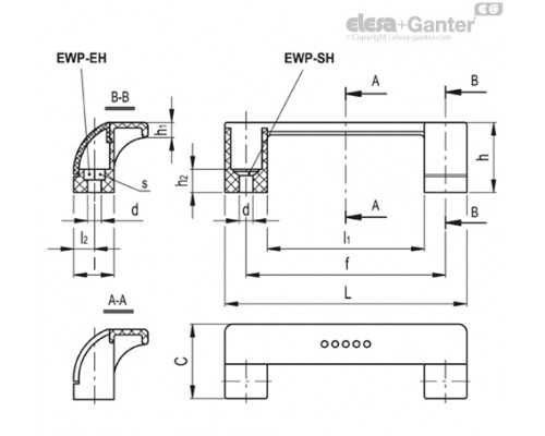 Защитная ручка EWP.110-SH-C1 (265251-C1) ELESA+GANTER