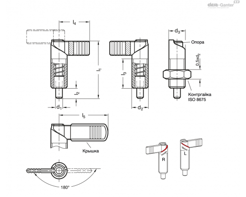 Рычажные фиксаторы GN 721.5-10-M20x1,5-LAK ELESA+GANTER