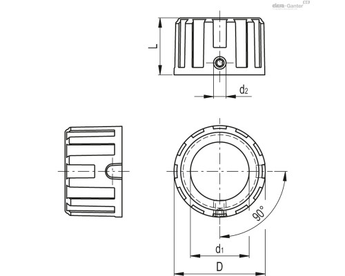 Поворотная ручка MDX.50-N-C9 (CE.81831-N-C9) ELESA+GANTER