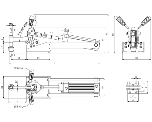 Прижимы 683-4-H-R Kukamet