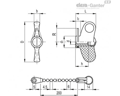Зажимной барашек EWN.55 SST-M8-C1-LP (223001-C1) ELESA+GANTER