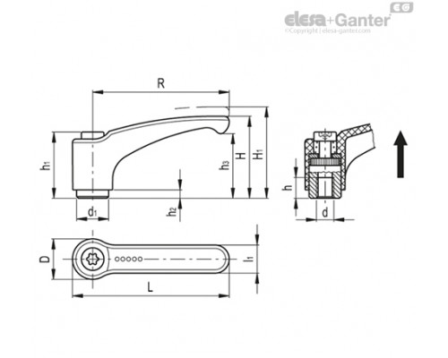 Регулируемая ручка ERZ.95-SST-M10-MD (198175) ELESA+GANTER