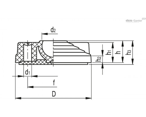 Основание для опор LV.F-80-14-AS (301831) ELESA+GANTER