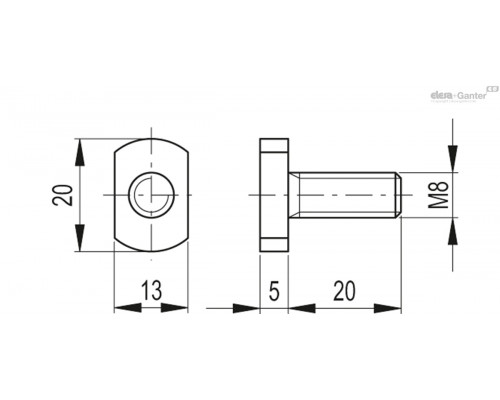 Винт MPG-V-p-M8x20 (419693) ELESA+GANTER