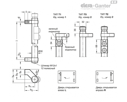 Трубчатая ручка GN 332-300-SW-T0-2-L ELESA+GANTER