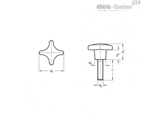 Ручка GN 6335.4-SG-63-M12-30 ELESA+GANTER